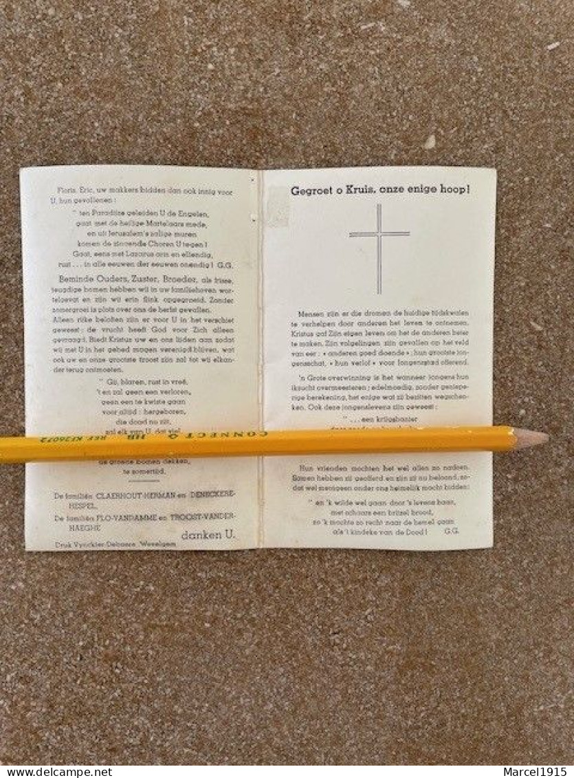 BP 2 Verongelukte K.S.A.'ers Te DEINZE Op 1/8/1956 FLORIS CLAERHOUT ° Kortrijk En Eric Aimé Georges FLO ° Menen 6/10/41 - Religion & Esotérisme