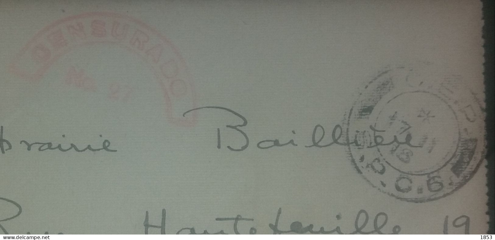 MARCOFILIA - CORREIO MILITAR - WWI - CENSURAS - Postmark Collection