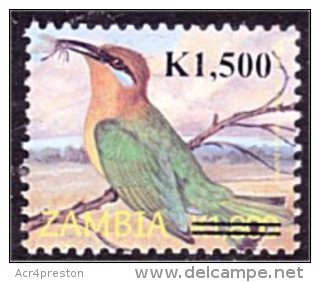 Zm1057 Zambia 2009, SG1057, K1,500 Surcharge On K1,800 Small Format Birds - Zambie (1965-...)