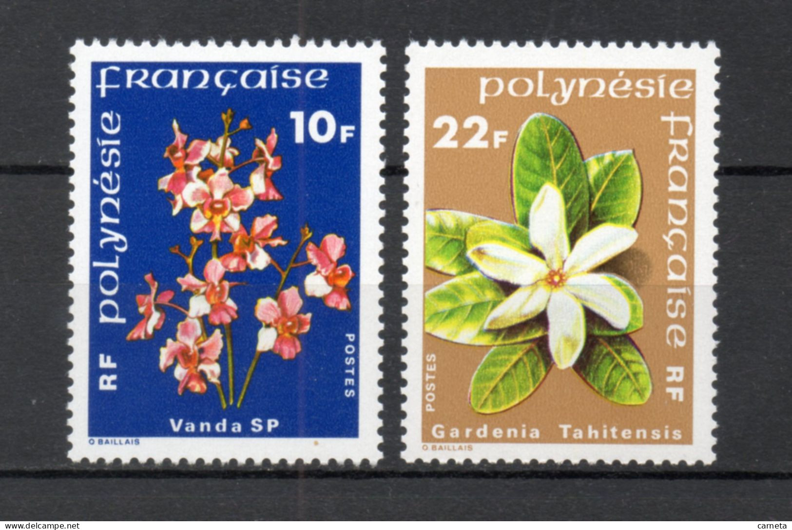 POLYNESIE  N°  128 + 129   NEUFS SANS CHARNIERE COTE  4.00€    FLEUR - Neufs