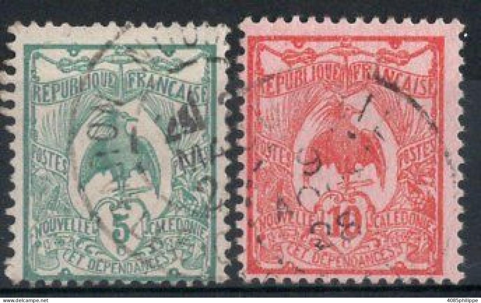 Nvelle CALEDONIE Timbres-Poste N°91 & 92 Oblitérés TB Cote : 3€00 - Oblitérés