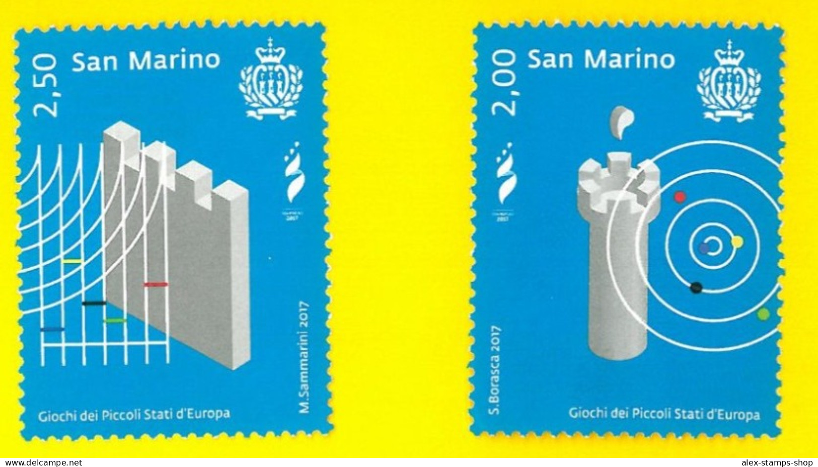 SAN MARINO 2017 GIOCHI DEI PICCOLI STATI D'EUROPA Serie 2 Valori - New Set - Neufs