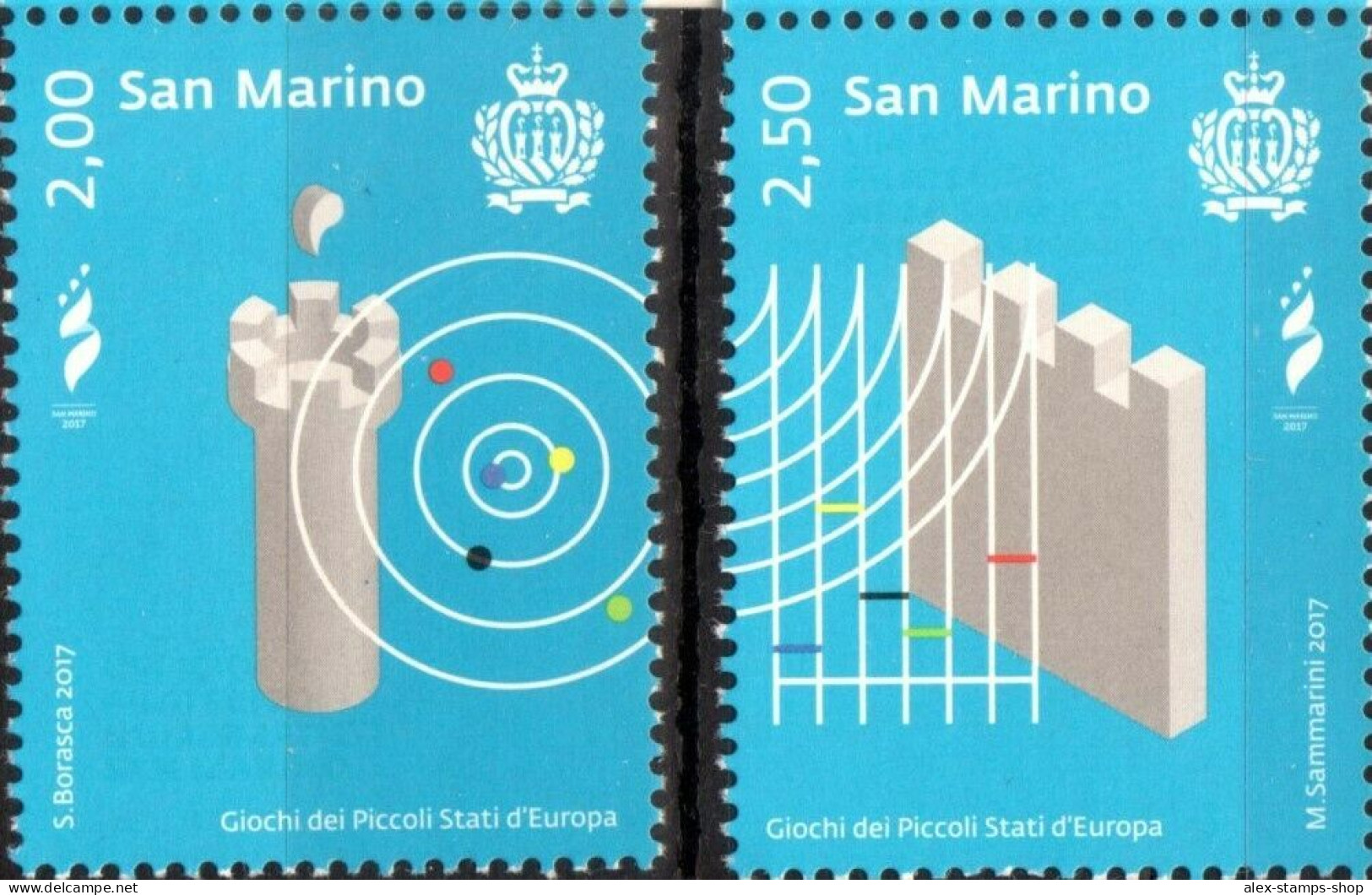 SAN MARINO 2017 GIOCHI DEI PICCOLI STATI D'EUROPA Serie 2 Valori - New Set - Neufs