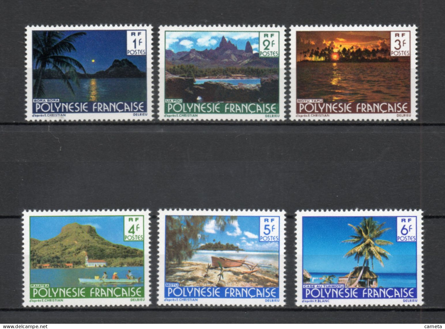 POLYNESIE  N°  132 à 137   NEUFS SANS CHARNIERE COTE  3.20€   PAYSAGE BATEAUX - Ungebraucht