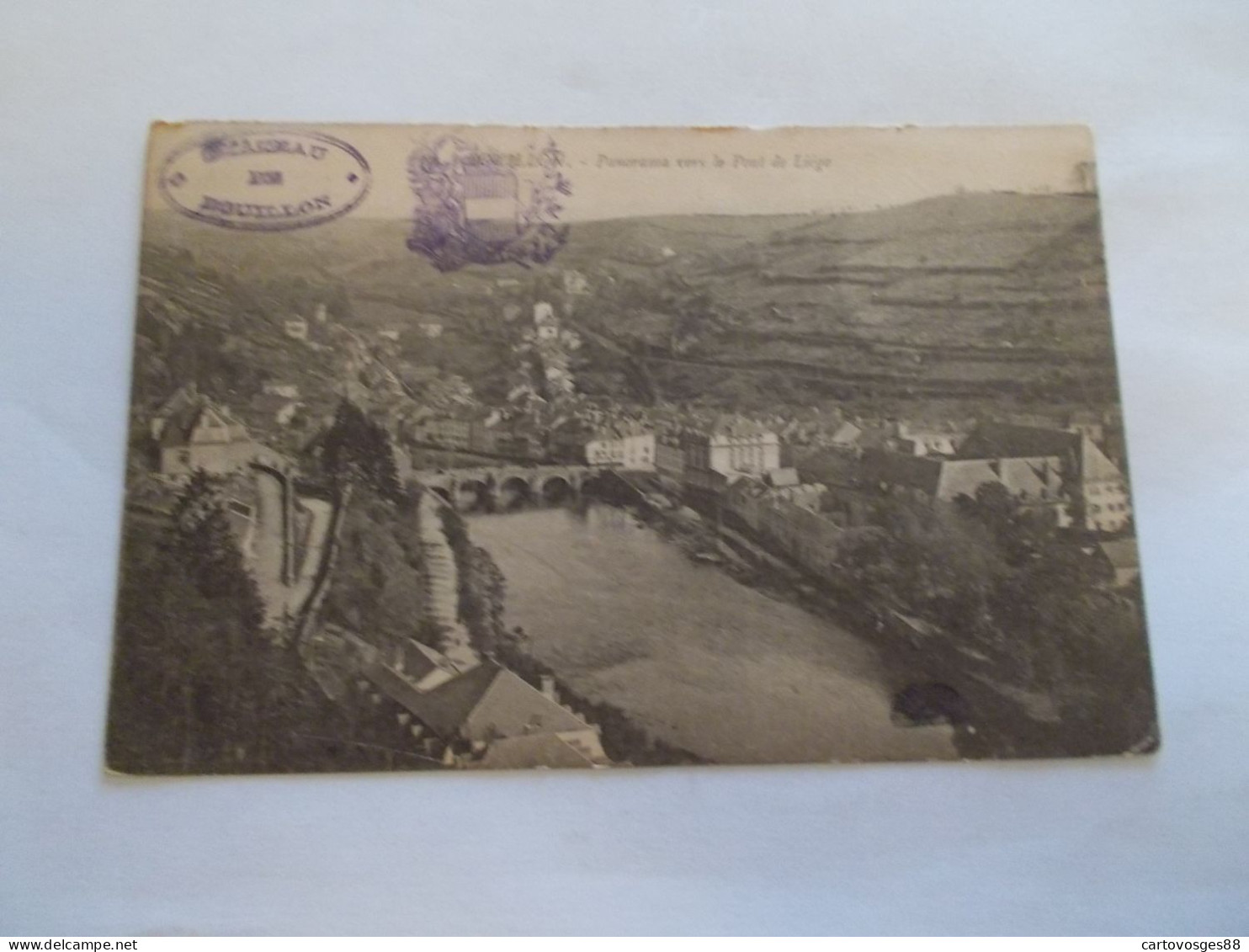 BOUILLON LUXEMBOURG ( BELGIQUE )  PANORAMA VERS LE PONT DE LIEGE  VUE GENERALE  CACHET DU CHATEAU DEVANT 1921 - Bouillon