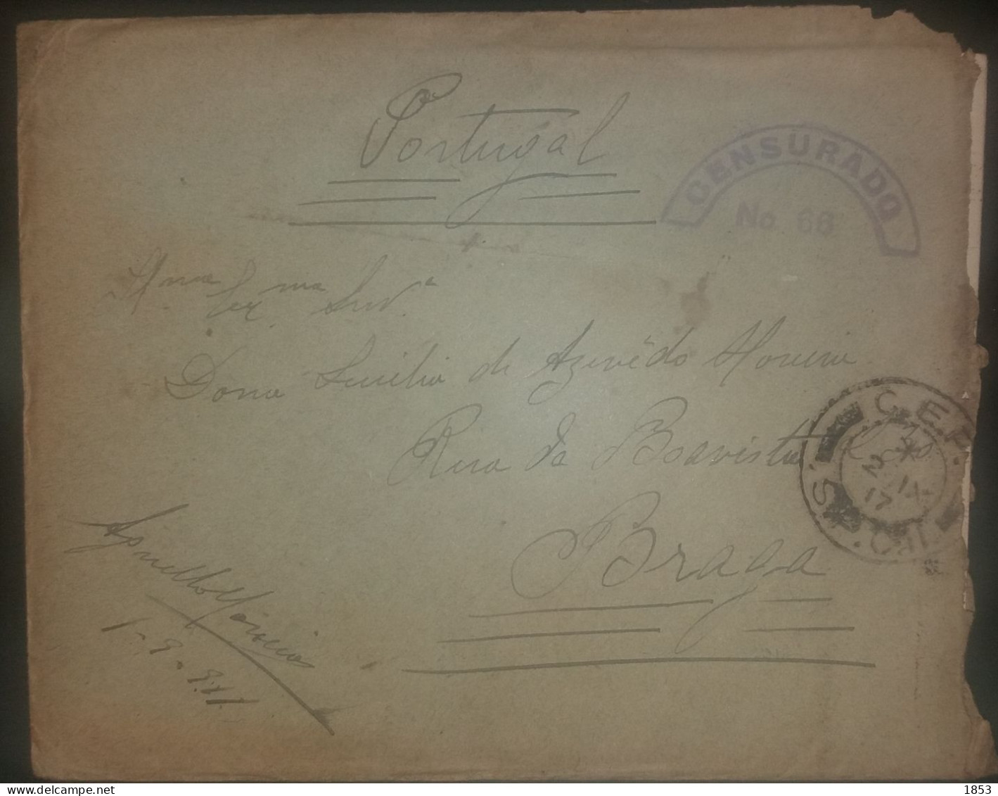 MARCOFILIA - CORREIO MILITAR - WWI - CENSURAS - Postmark Collection