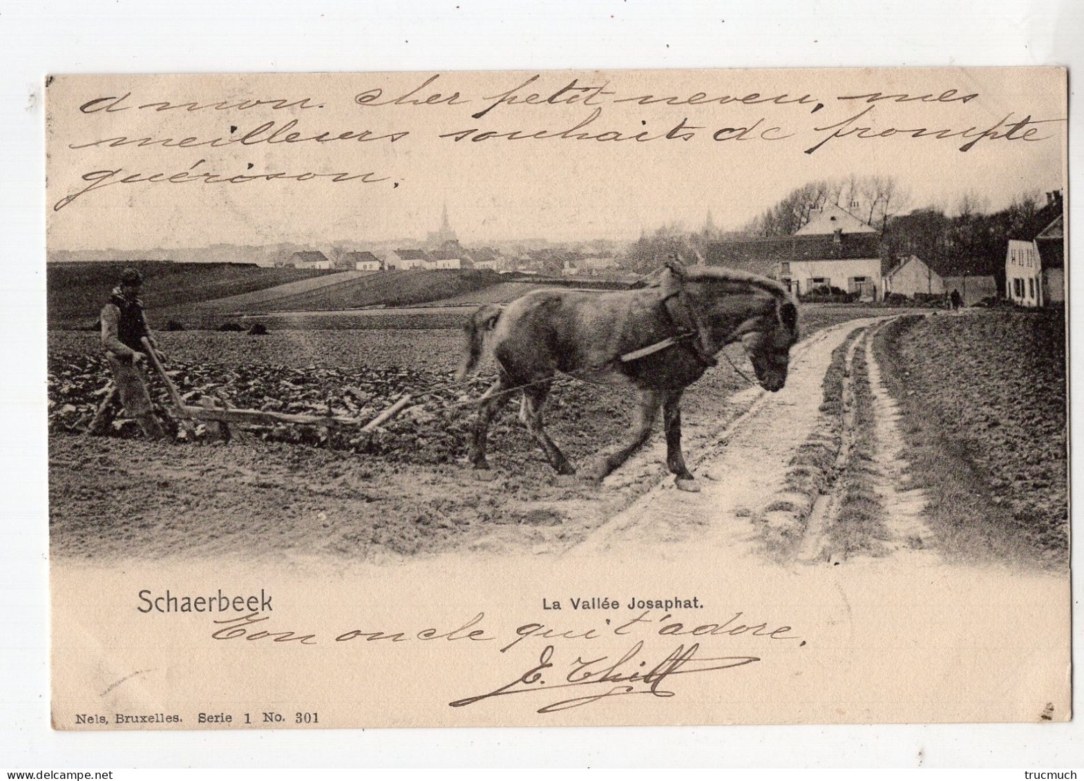 NELS Série 1 N° 301 - BRUXELLES - SCHAERBEEK - La Vallée Josaphat *cheval à La Charrue* - Lotes Y Colecciones