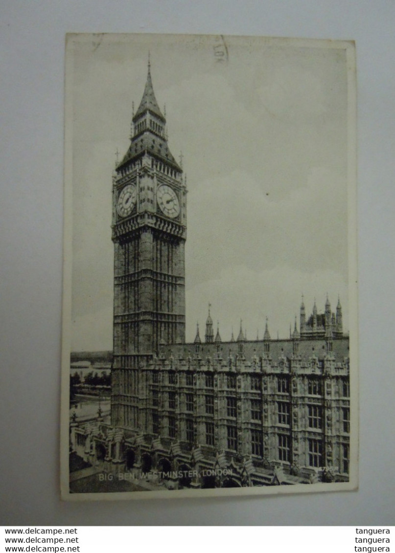 Big Ben Horloge Westminster London Valentine G5795R Used 1947 - Westminster Abbey