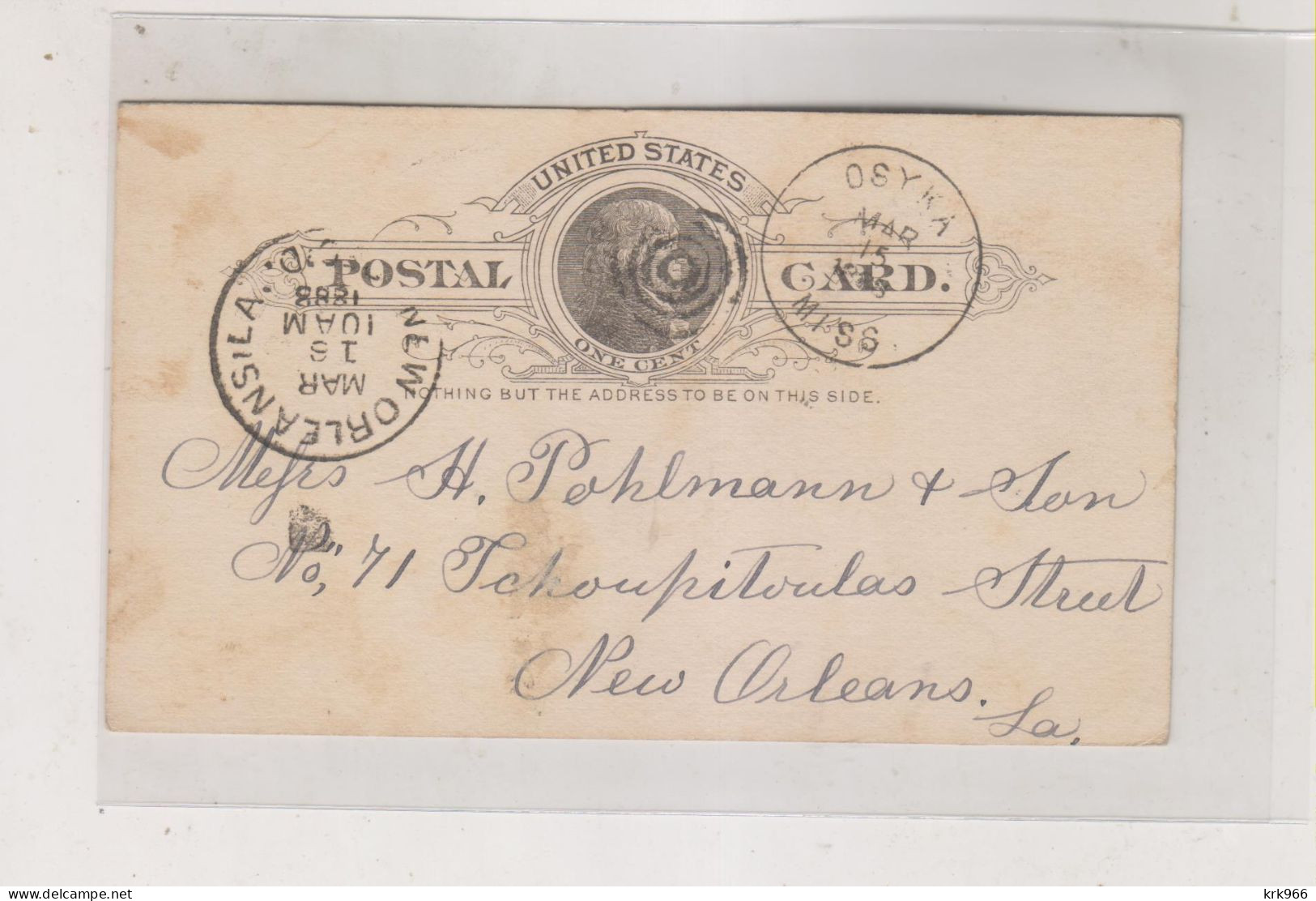 UNITED STATES  OSYKA 1888 Nice Postal Stationery - ...-1900