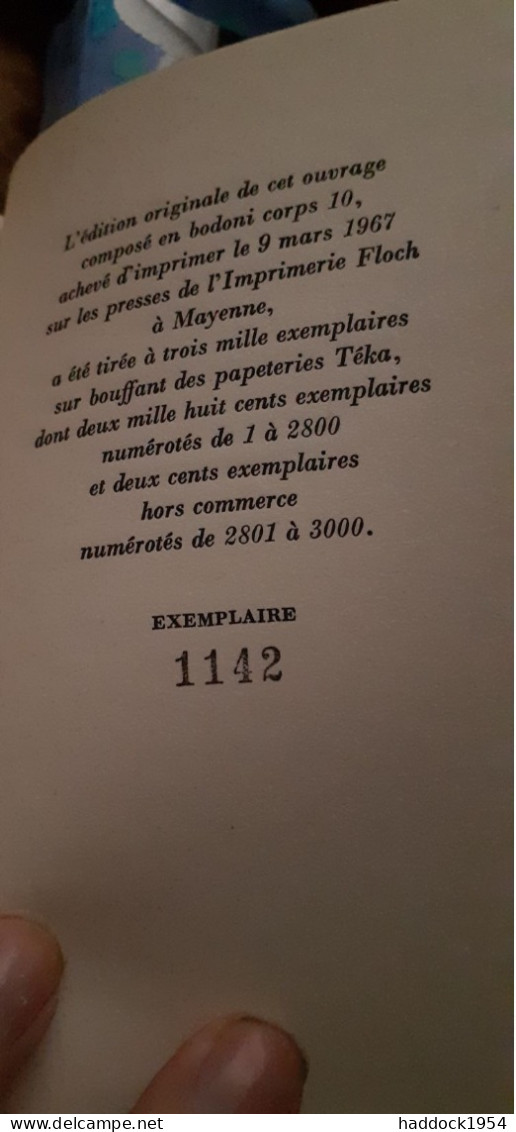 La Véraison BERNARD VARGAFTIG Gallimard  1967 - Autores Franceses