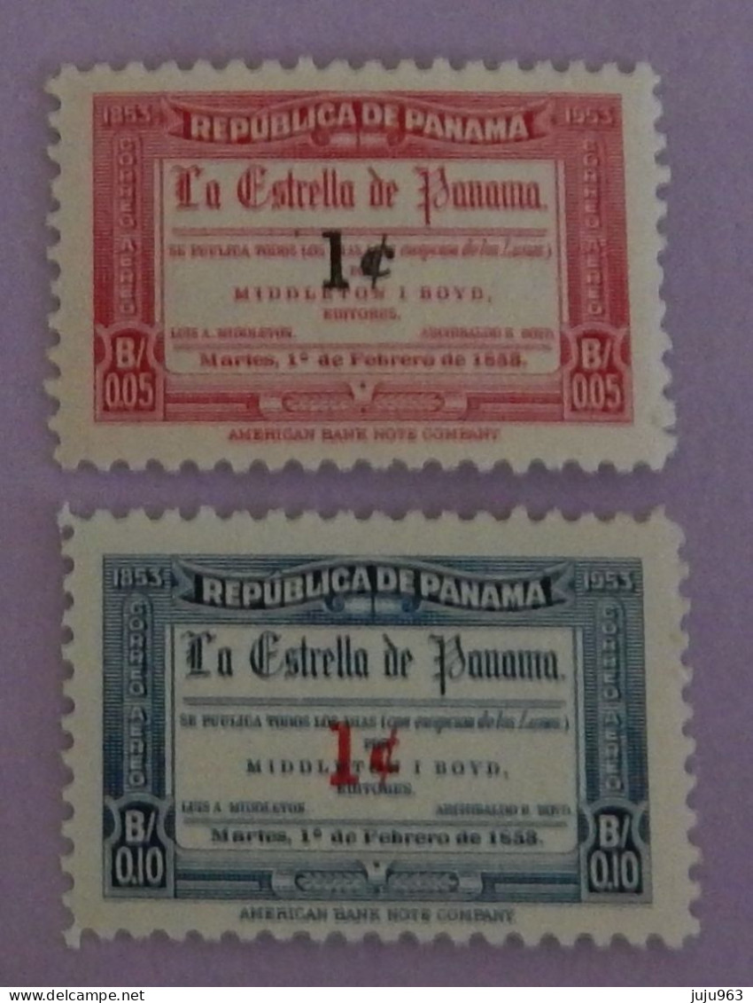 PANAMA YT PA 132/133 NEUFS**MNH "CENTENAIRE DU JOURNAL LA ESTRELLA "ANNÉE 1953 - Panamá