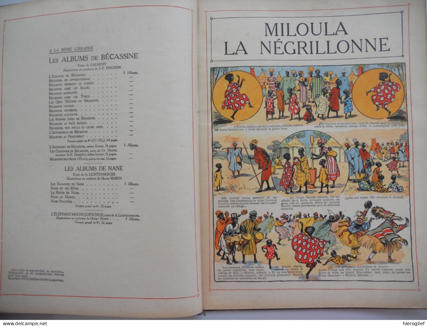 Miloula La Négrillonne - Par Hellèle Illustrations R. De La Nézière 1929  / BD / éd Gautier-Languereau Paris - First Copies