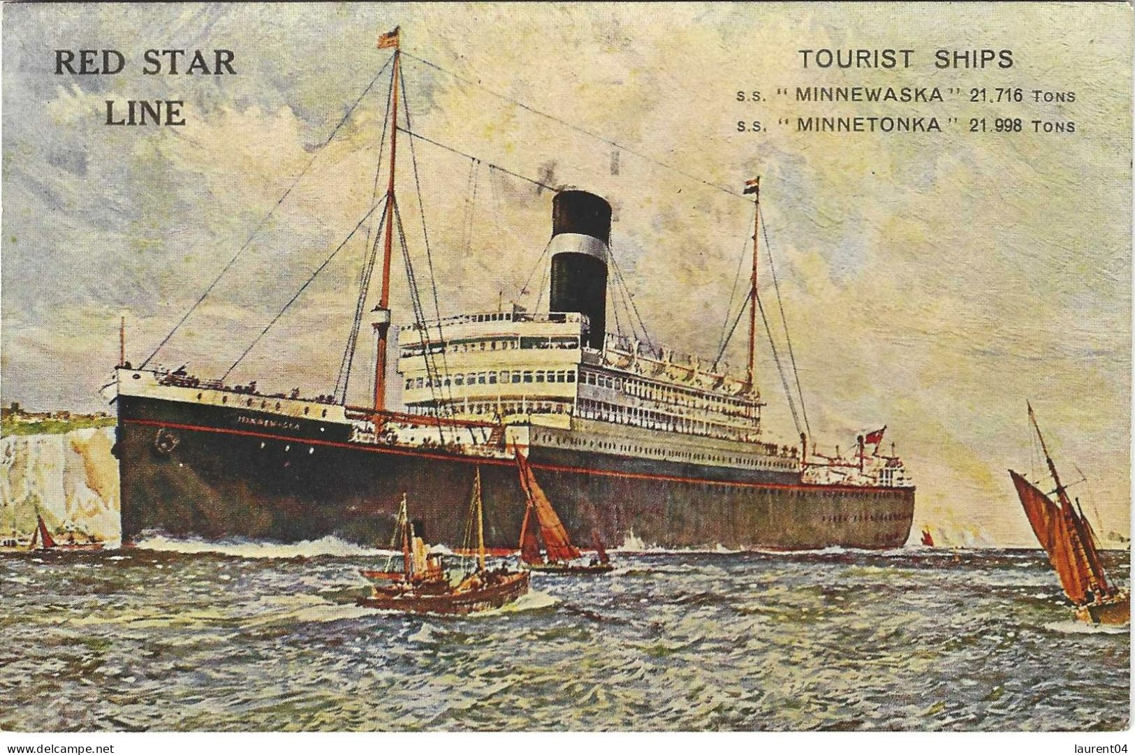 RED STAR  LINE.  BATEAU.  TOURIST SHIPS. S.S. MINNEWASKA, MINNETONKA. - Altri & Non Classificati