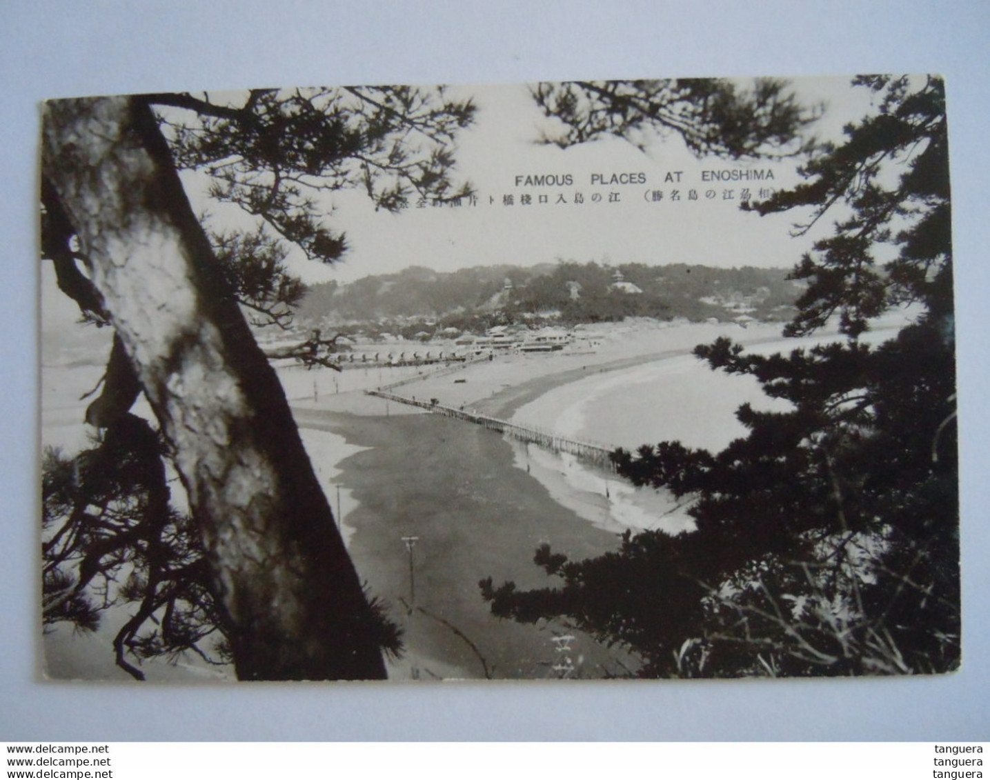 Japan Famous Places At Enoshima Beach With Bridge Circa 1935 - Other & Unclassified