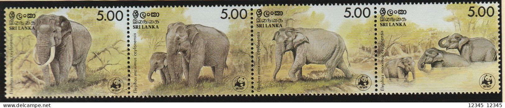 Sri Lanka 1986, Postfris MNH, WWF, Elephants - Sri Lanka (Ceylon) (1948-...)