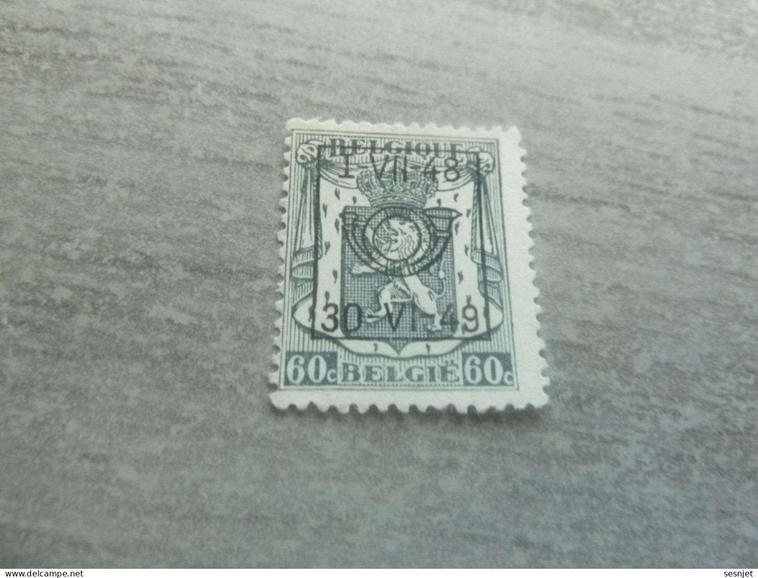 Belgique - Lion - Préoblitéré - 60c. - Gris-bleu - Neuf - Année 1948 - 49 - - Tipo 1951-80 (Cifra Su Leone)