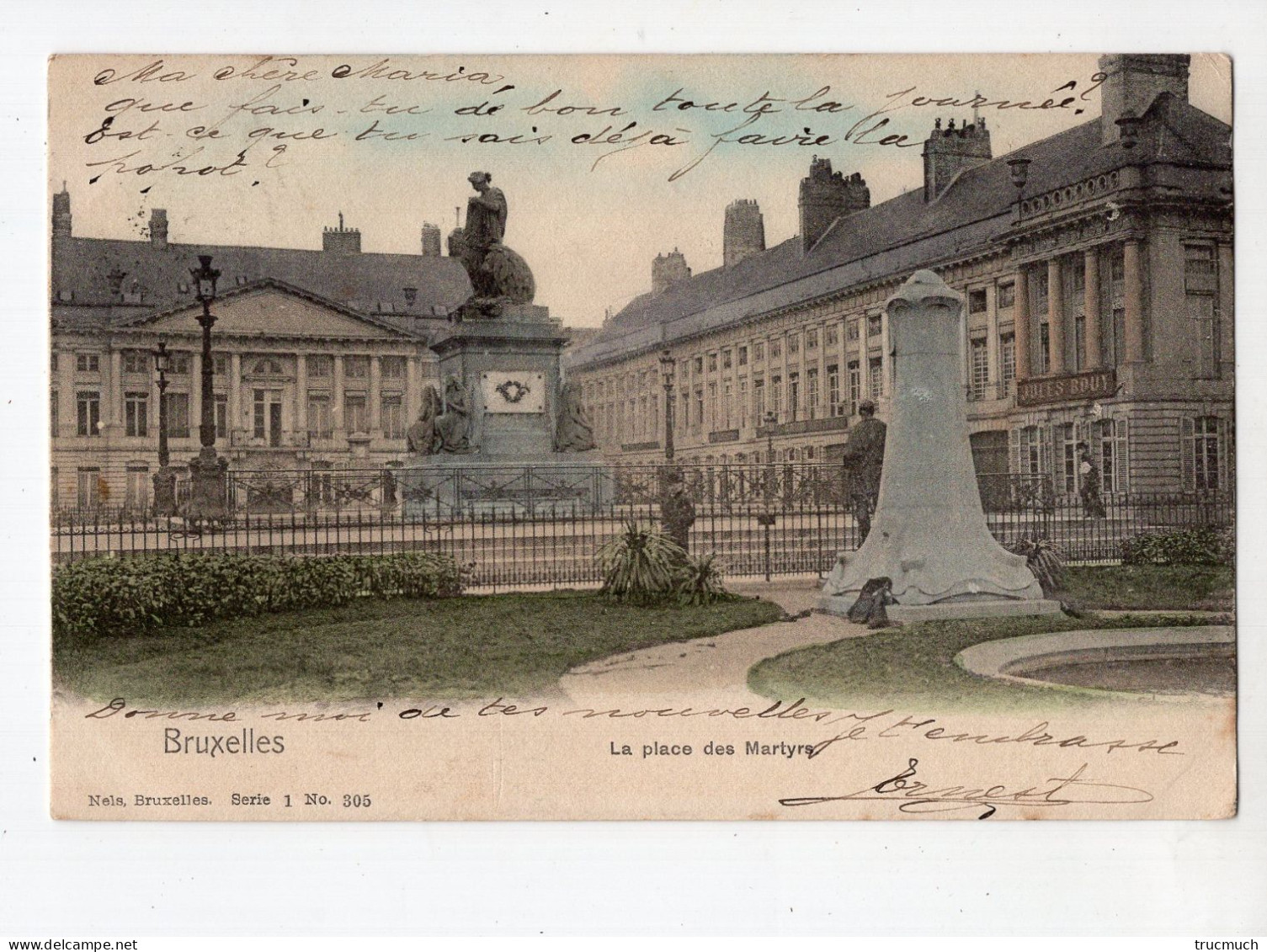 NELS Série 1 N° 305 - BRUXELLES - La Place Des Martyrs *colorisée* - Loten, Series, Verzamelingen