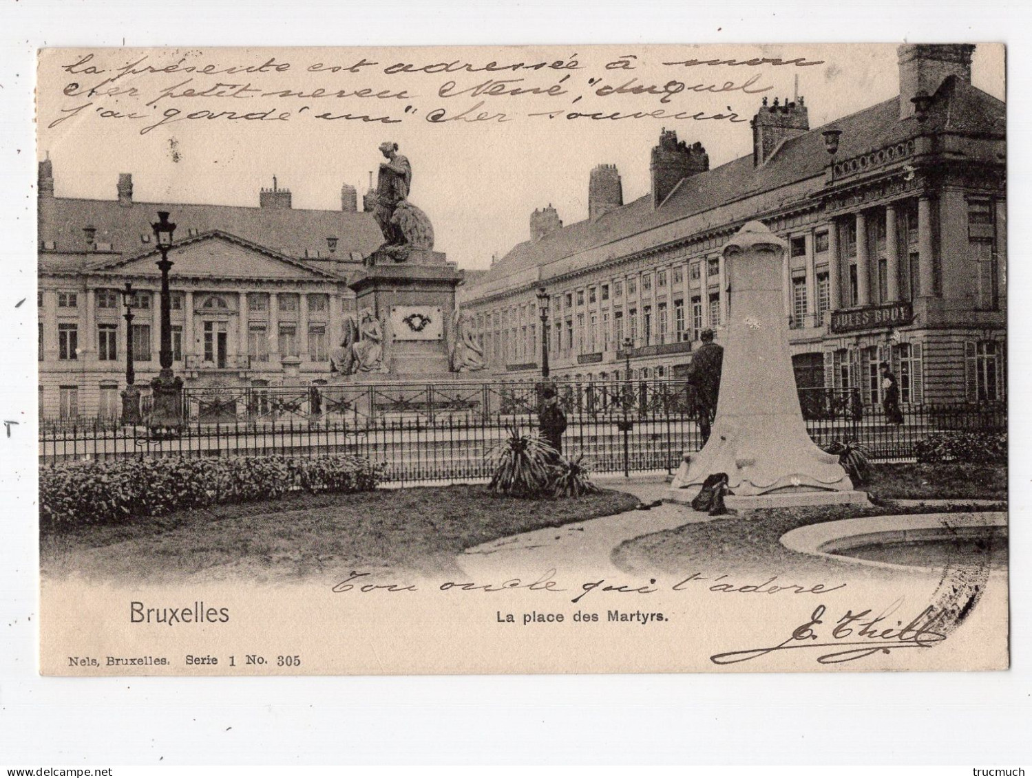 NELS Série 1 N° 305 - BRUXELLES - La Place Des Martyrs - Loten, Series, Verzamelingen