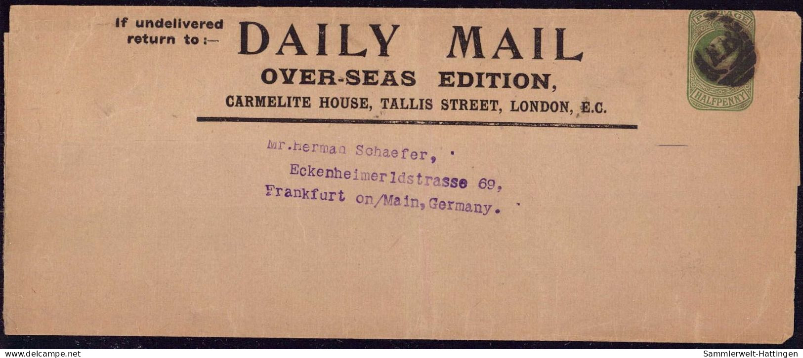 603928 | Wrapper, Streifband, Privatganzsache Der Daily Mail, London  | -, -, - - Lettres & Documents
