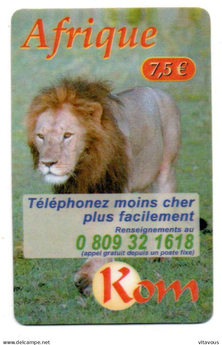 Lion Afrique GSM  Carte Prépayée France Card  (K 96) - Voorafbetaalde Kaarten: Gsm