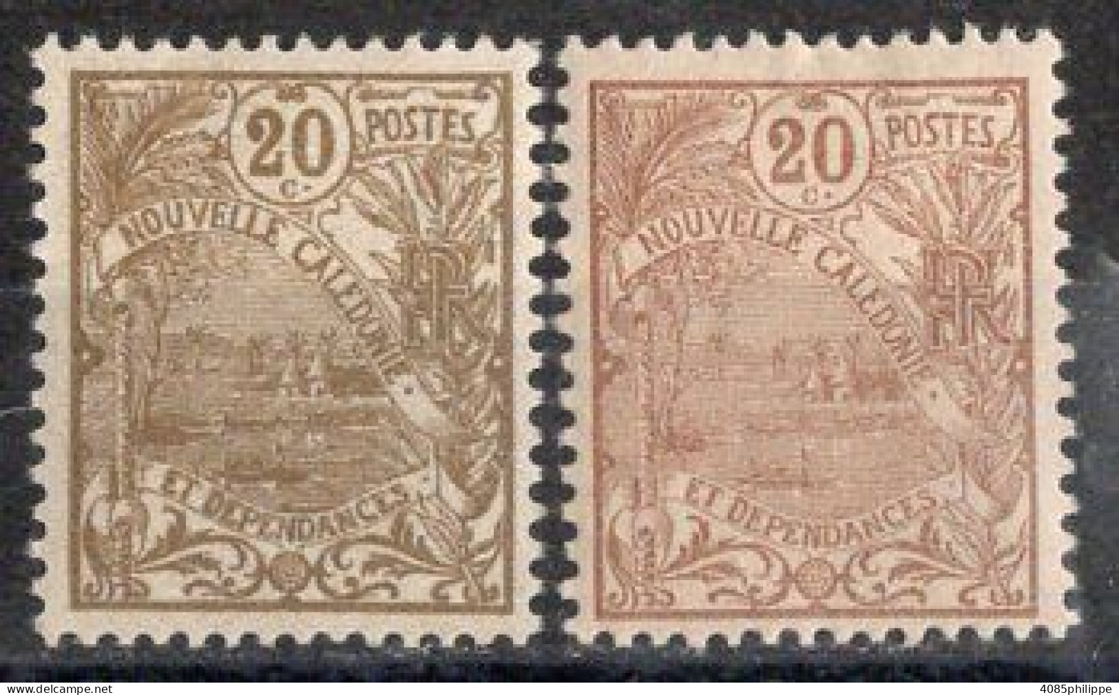 Nvelle CALEDONIE Timbres-Poste N°94*& 94a* Neufs Charnières TB Cote : 3€50 - Ongebruikt