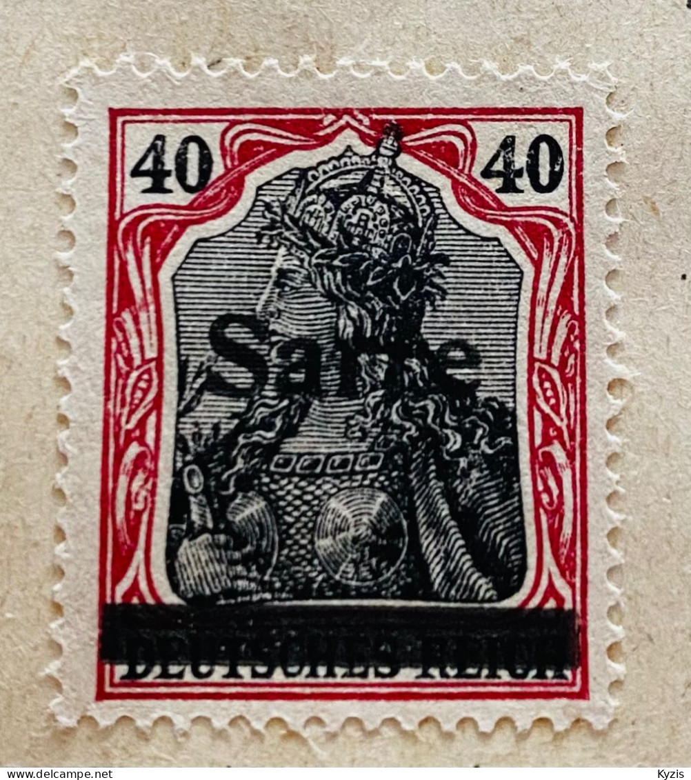 ALLEMAGNE - Germanie  1920  Surchargé « Sarre » Numéro Michel 12 B I VARIÉTÉ - TRES RARE - Unused Stamps
