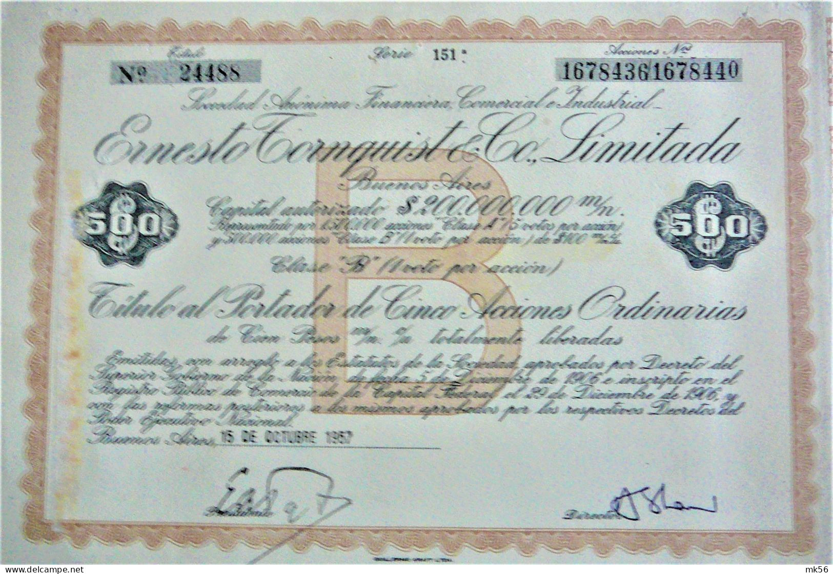 S.A. Financiera. Commerc.industrial Ernesto Tornquist&C° (1957) - Industry