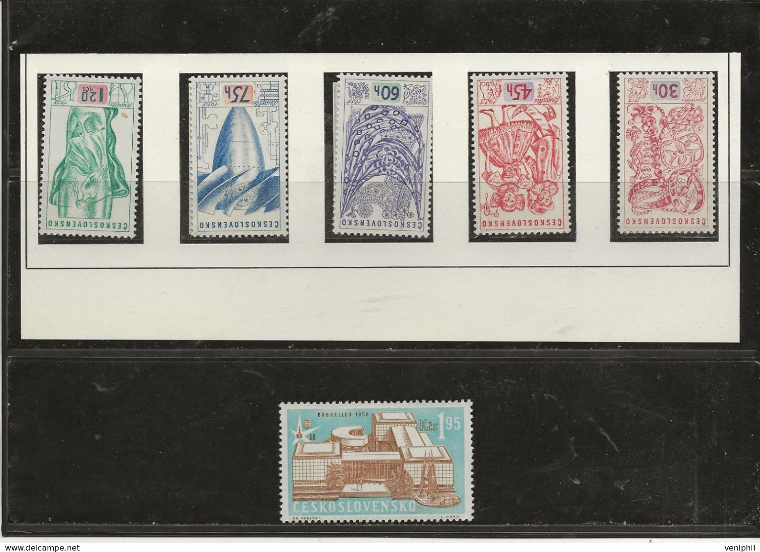 TCHECOSLOVAQUIE  - EXPO DE BRUXELLES -N° 952 A 956 A  NEUF SANS CHARNIERE - ANNEE 1958 - - Unused Stamps