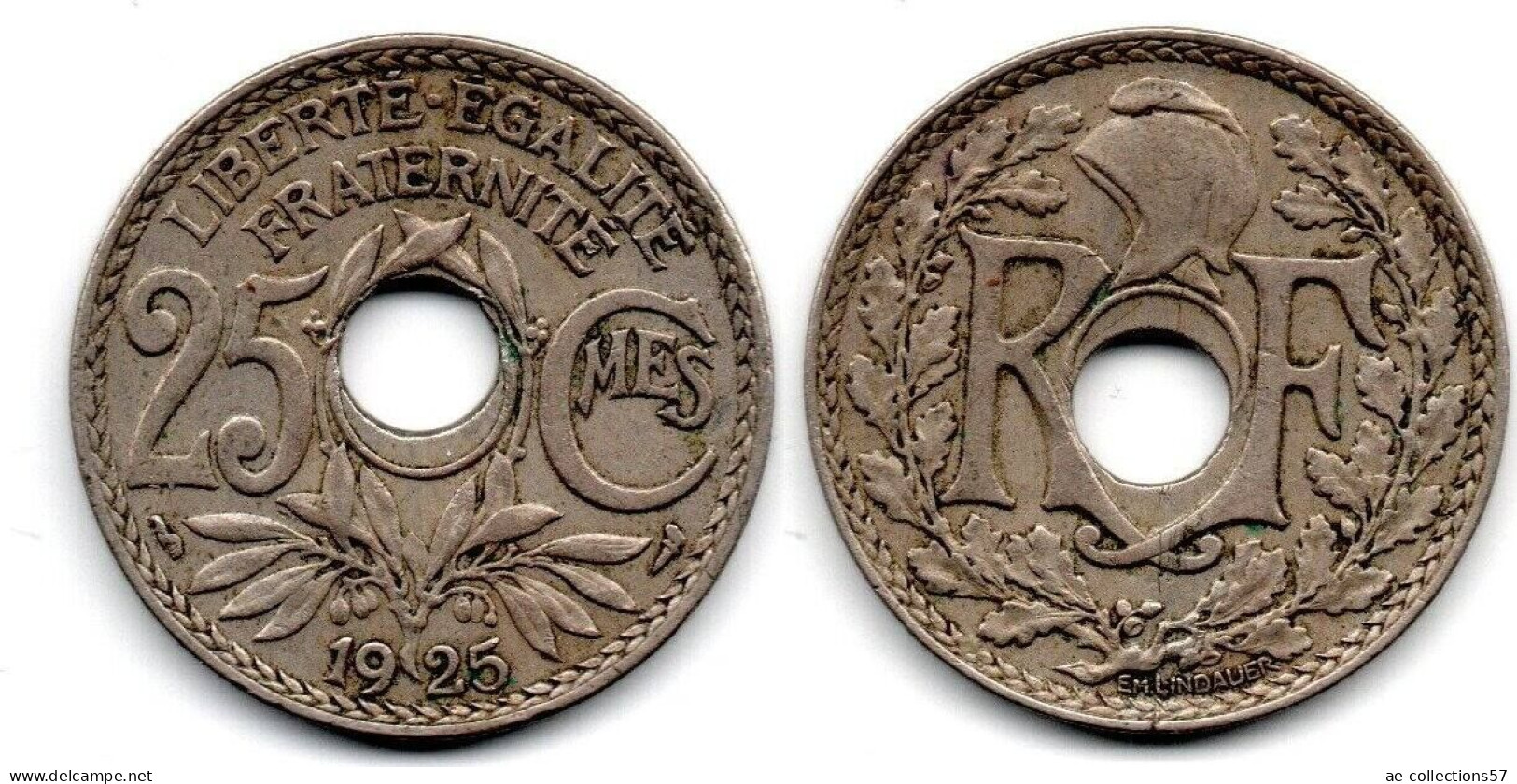 MA 31586 / France - Frankreich 25 Centimes 1925 Trou Excentré TTB - 25 Centimes