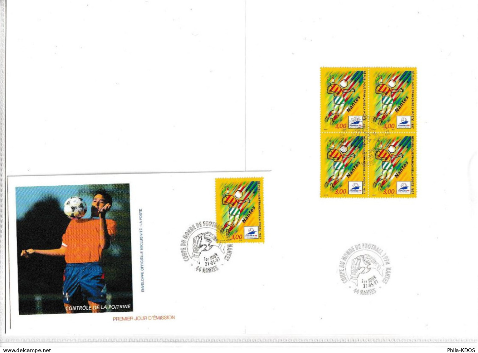 (Faciale 22.50 €)  Lot " STADES DE LA COUPE DU MONDE DE FOOTBALL " sur 10 Encarts et Enveloppes 1er jour FDC A saisir !