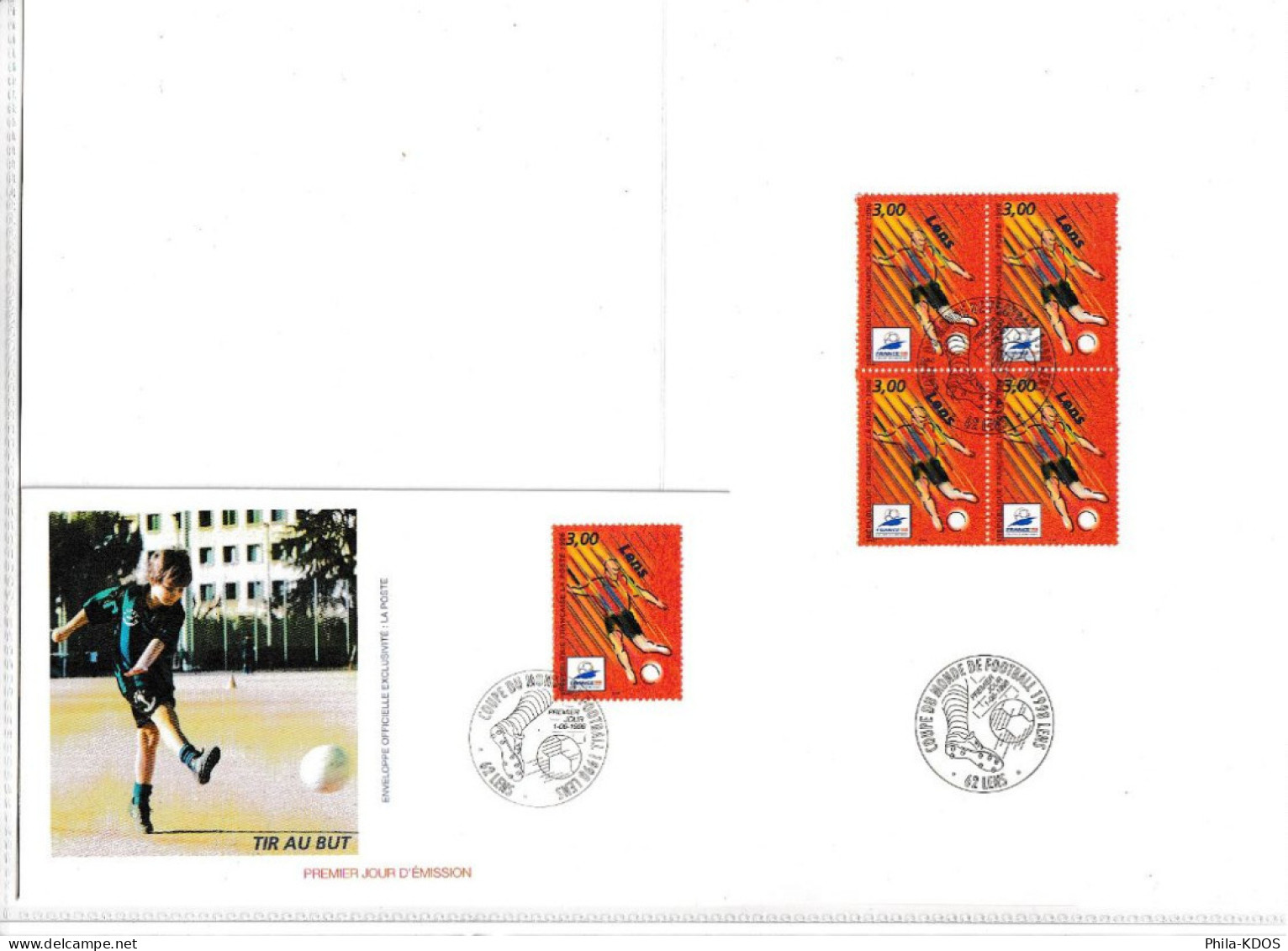 (Faciale 22.50 €)  Lot " STADES DE LA COUPE DU MONDE DE FOOTBALL " sur 10 Encarts et Enveloppes 1er jour FDC A saisir !