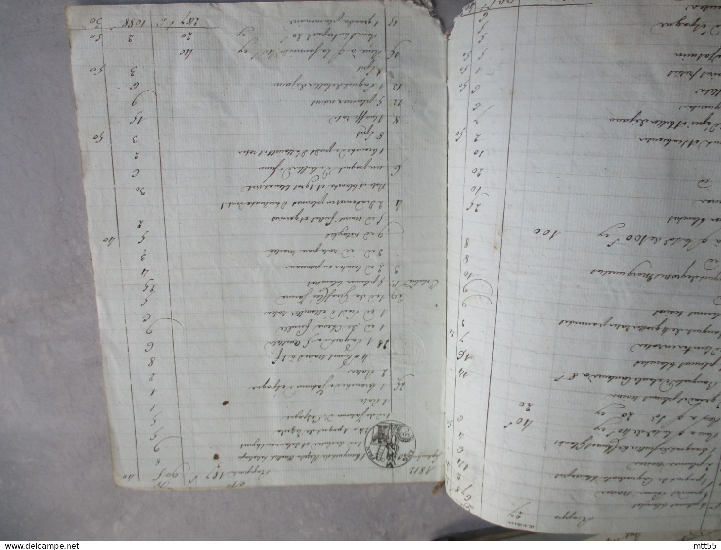 1813 MANUSCRIT  FACTURE RECAPITULATIF DEPENSE SOMMATION  PAIEMENT TIMBRE FISCAL - Manuscripts