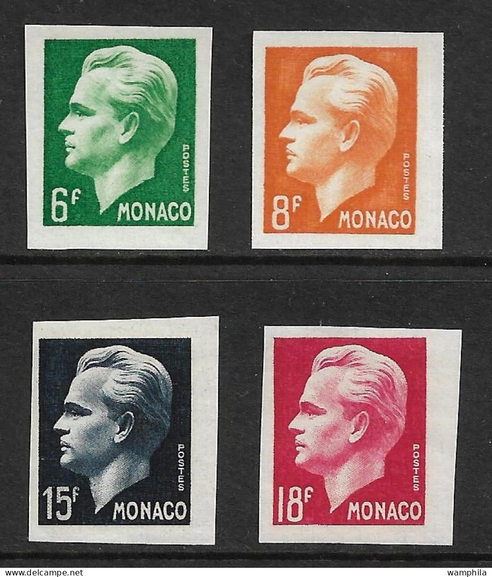 Monaco. 365/68** Non Dentelés, Prince Rainier III. - Variétés