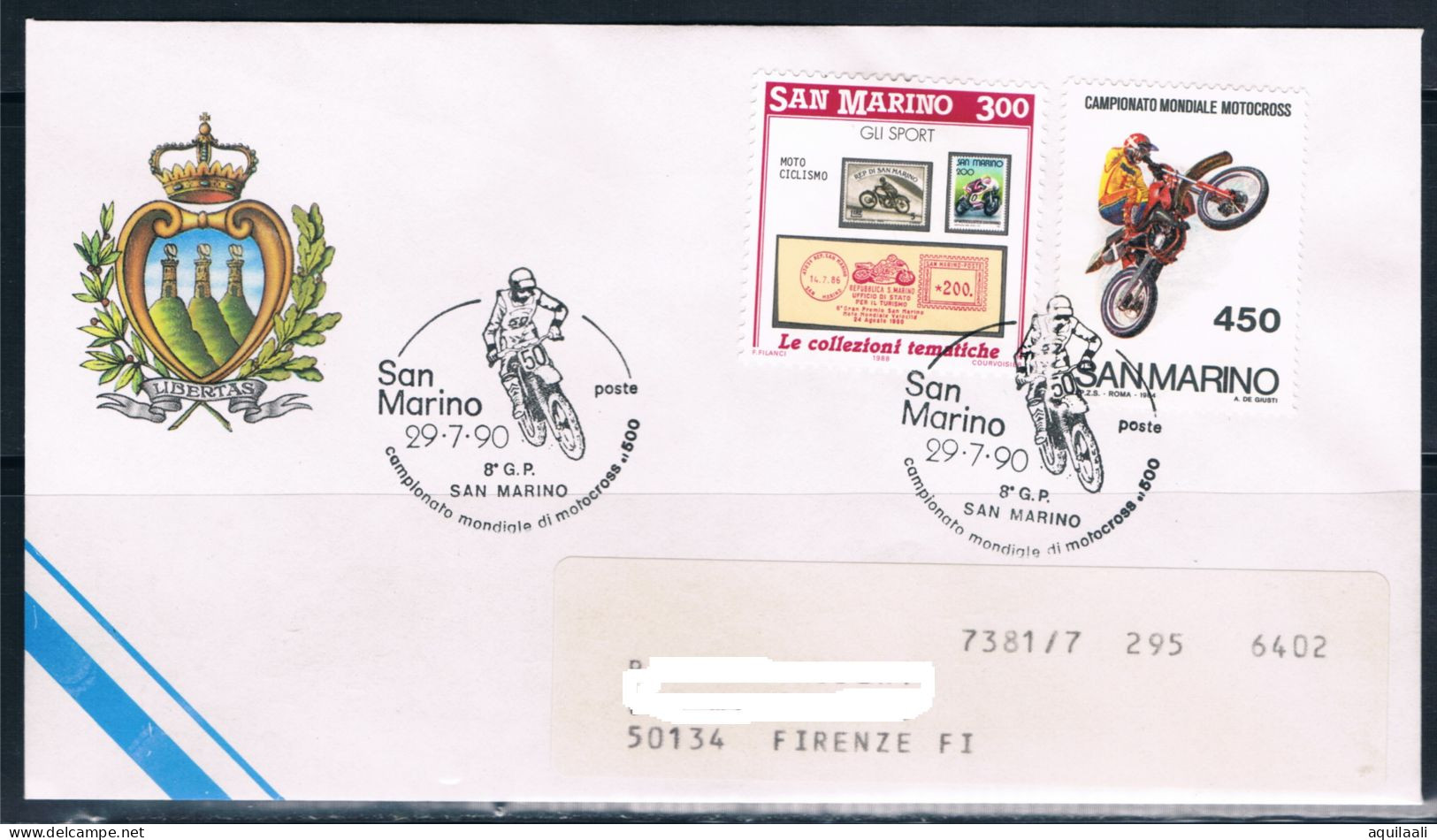 SAN MARINO 1990 - Campionato Motocross 29-7-90, Busta Con Annullo Speciale. - Motorbikes