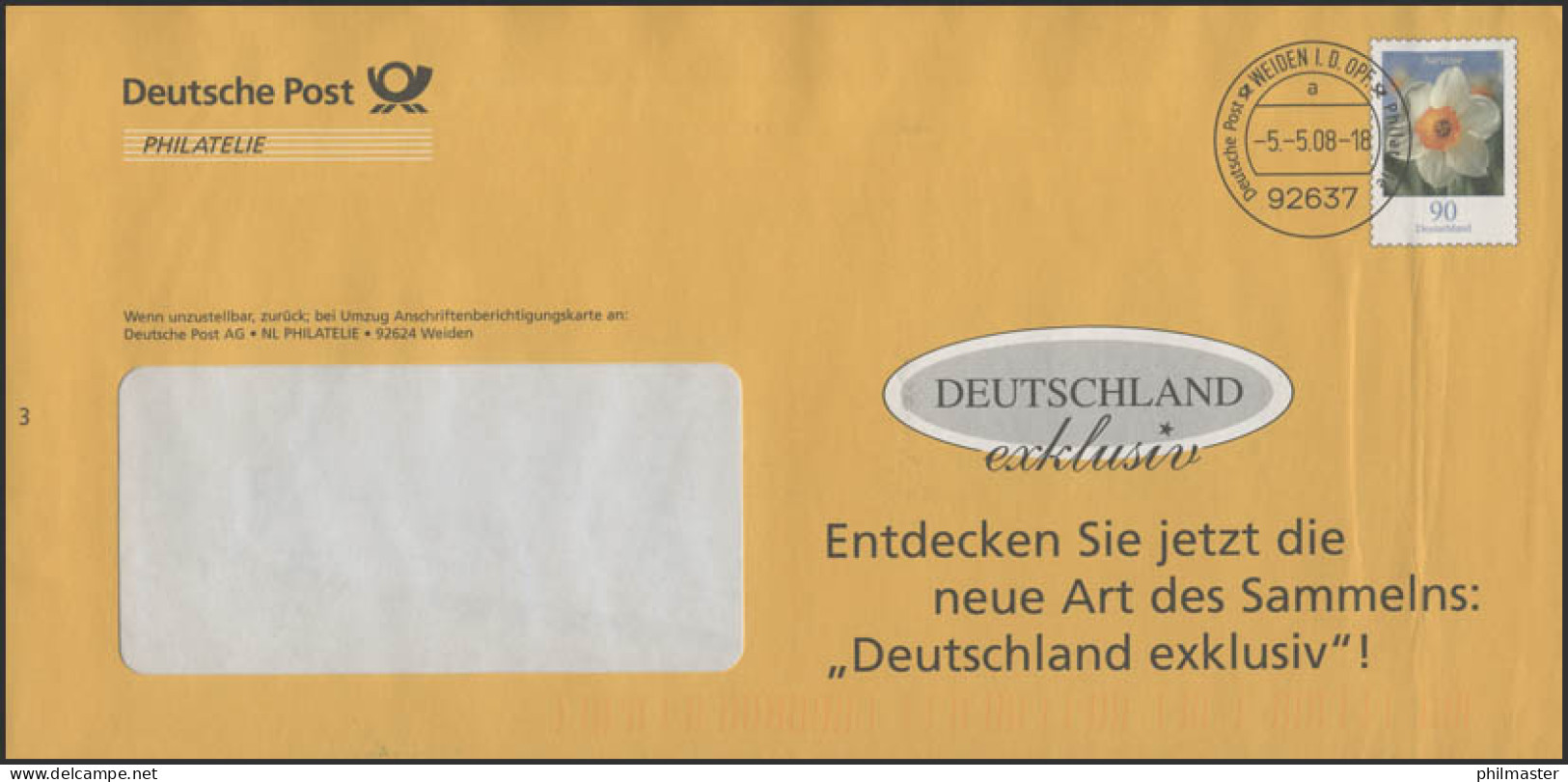 Plusbrief F316 Narzisse: Deutschland Exklusiv, 5.5.08 - Briefomslagen - Ongebruikt