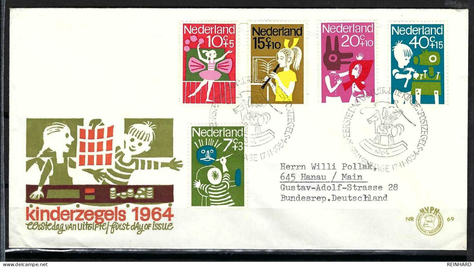 NIEDERLANDE Gelaufener FDC Mit Komplettsatz Mi-Nr. 830 - 834 Voor Het Kind: Kind Und Kultur - Siehe Bild - FDC