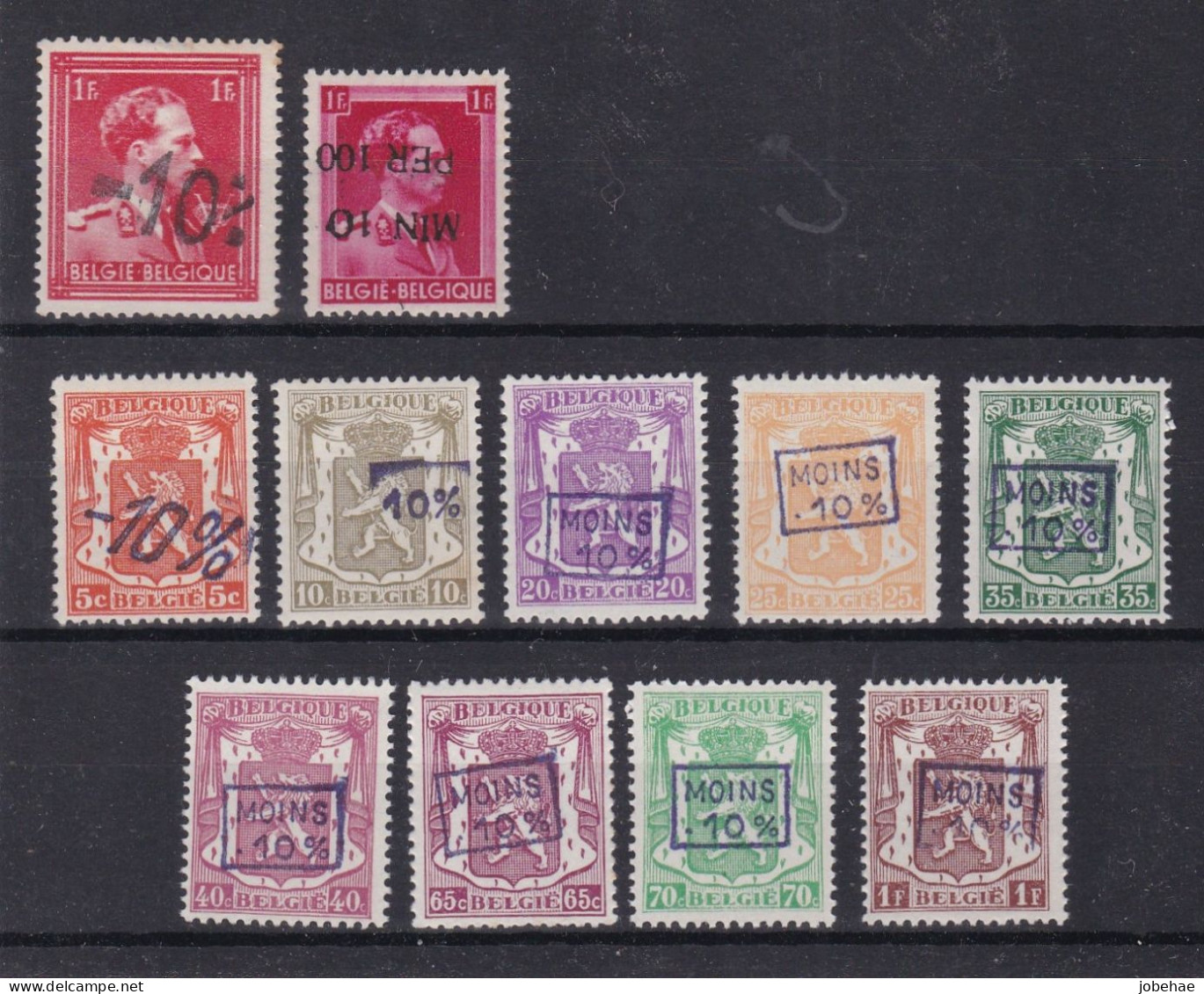  Belgie  YT** 724a-724vv - 1946 -10 %