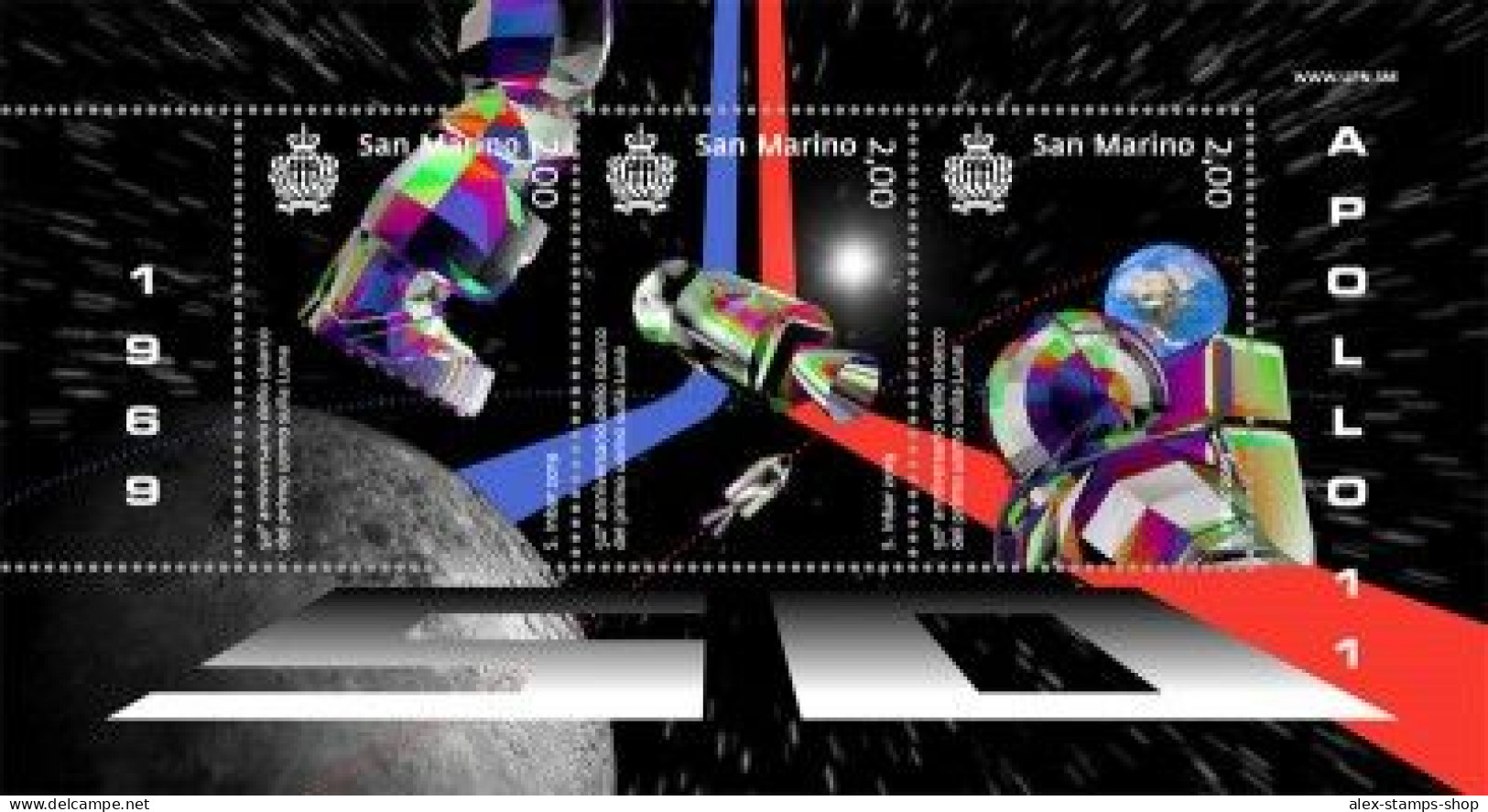 SAN MARINO 2019 FOGLIETTO 50° ANN. SBARCO SULLA LUNA LENTICOLARE - UNUSUAL - Unused Stamps