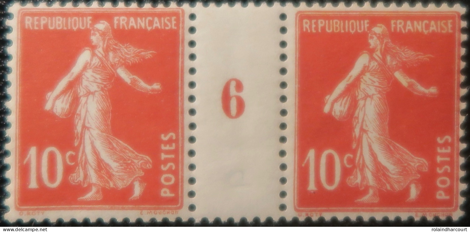 LP2943/56 - FRANCE - 1916 - TYPE SEMEUSE CAMEE - N°138 (millésime 6) TIMBRES NEUFS** Trace D'une Charnière Sur Le Pont - Millésime