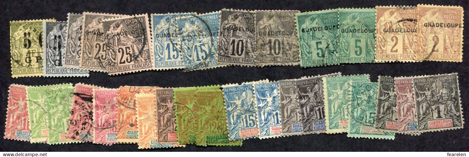 Colonie Française, Guadeloupe Petit Lot De Timbres Oblitérés - Used Stamps