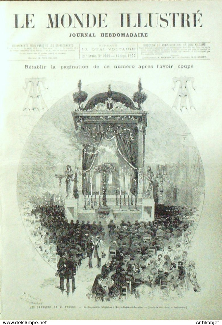 Le Monde Illustré 1877 N°1066 Belfort (90) Thiers - 1850 - 1899
