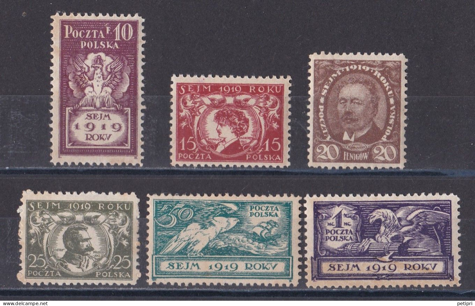 Pologne - République 1919  -  1939   Y & T N °  206  207  208  210  211  212  Neuf * - Unused Stamps