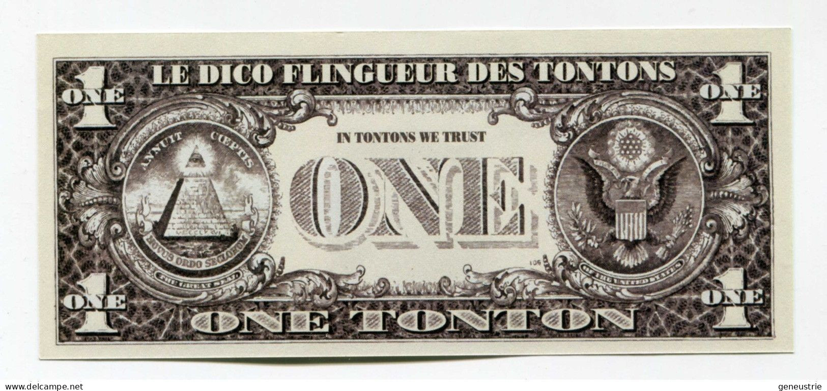 Série De 5 Billets Fantaisie Inspirés Du Dollar "One Tonton - Les Tontons Flingueurs - Rueil-Malmaison" Cinéma - Ficción & Especímenes