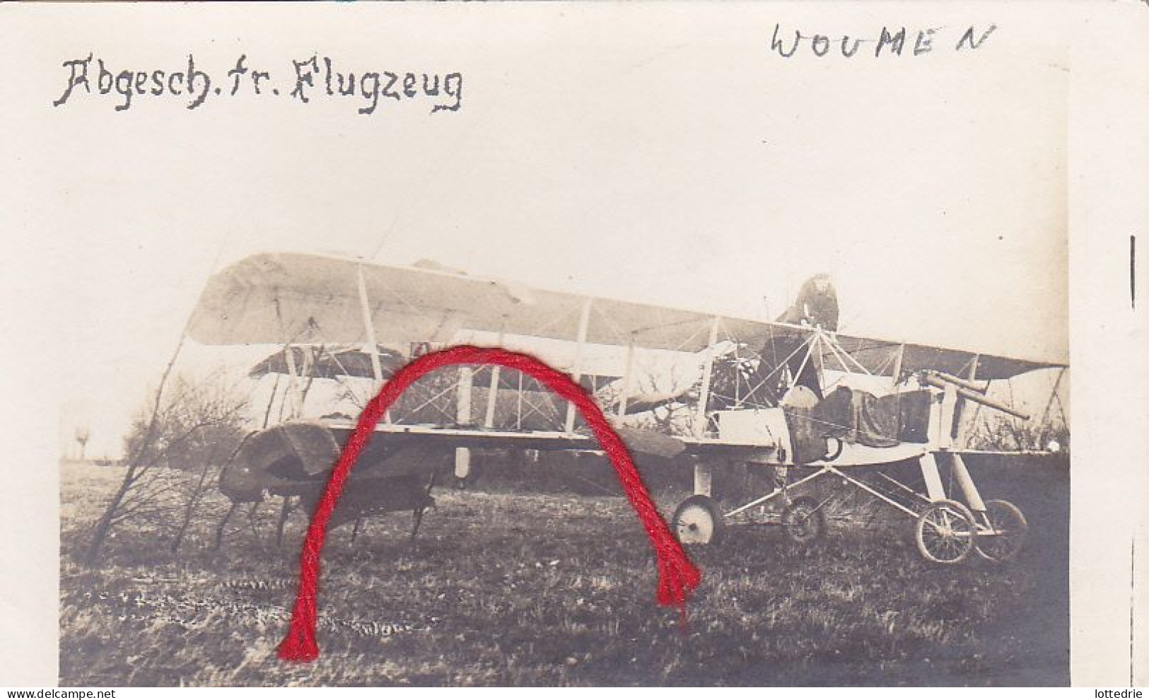 WOUMEN Diksmuide Abgeschüssenes Französisch Flugzeug  Avion Plane Vliegtuig Duitse Fotokaart 1917 - Diksmuide