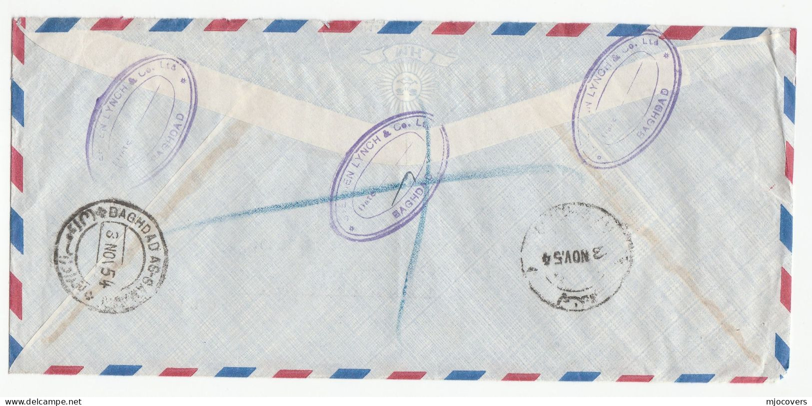 2 X 1954 IRAQ Registered COVERS Air Mail Multi Stamps To GB Reg Label Cover - Iraq