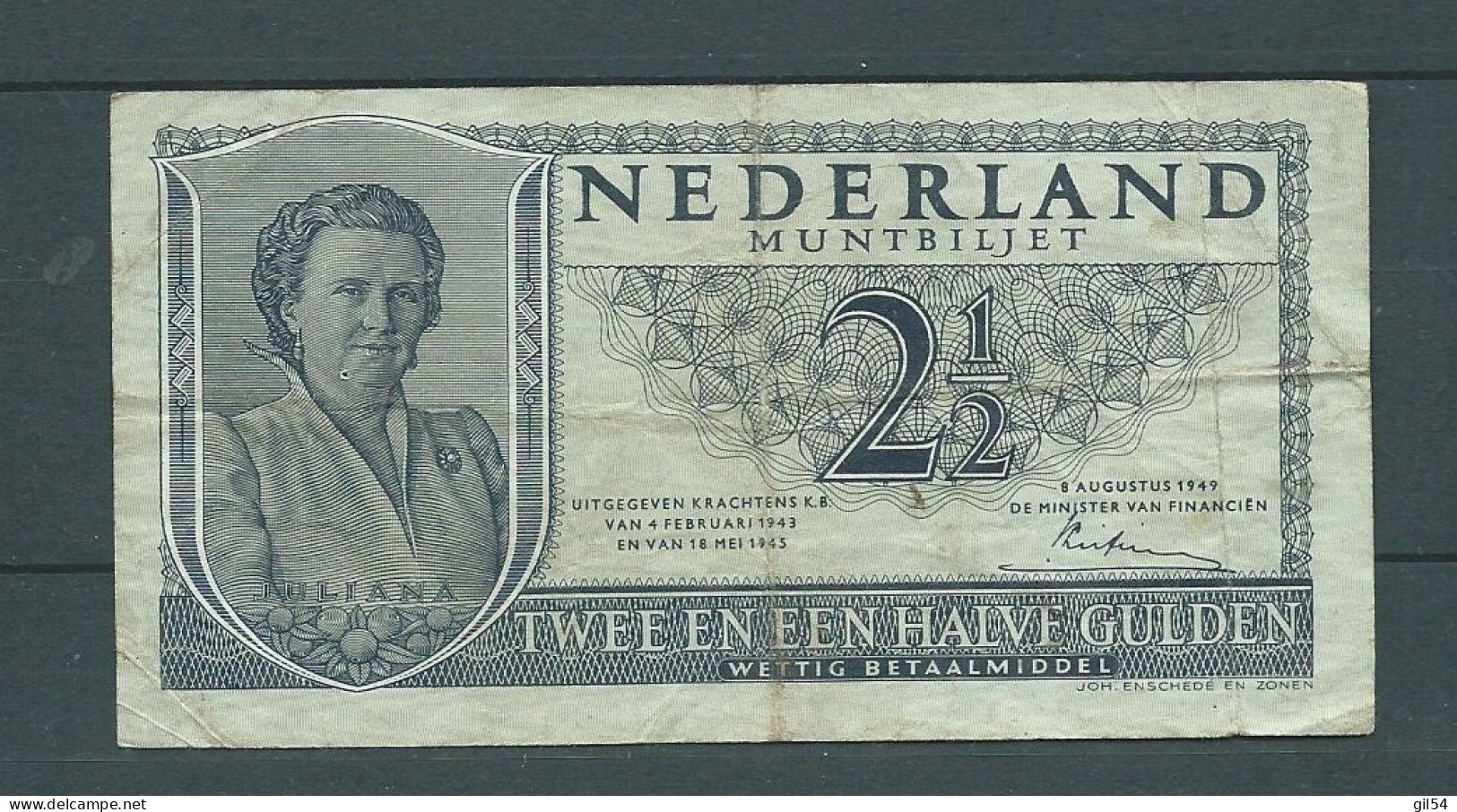 PAYS-BAS - 2.5 Gulden 1949 - 5 QH047782 - Laura 9327 - 2 1/2  Florín Holandés (gulden)