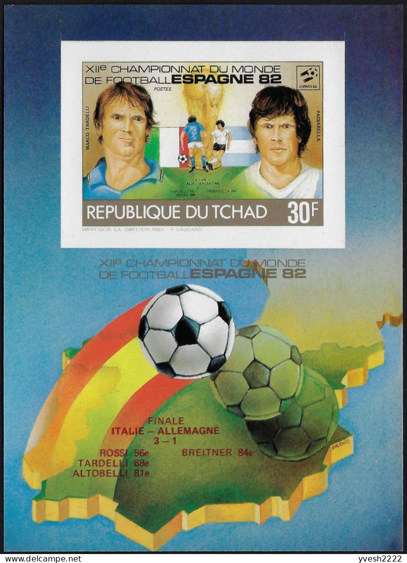 Tchad 1982 Y&T 399E à 399H, PA 246D Et 246E Sur Feuillets De Luxe. Coupe Du Monde De Football En Espagne - 1982 – Spain