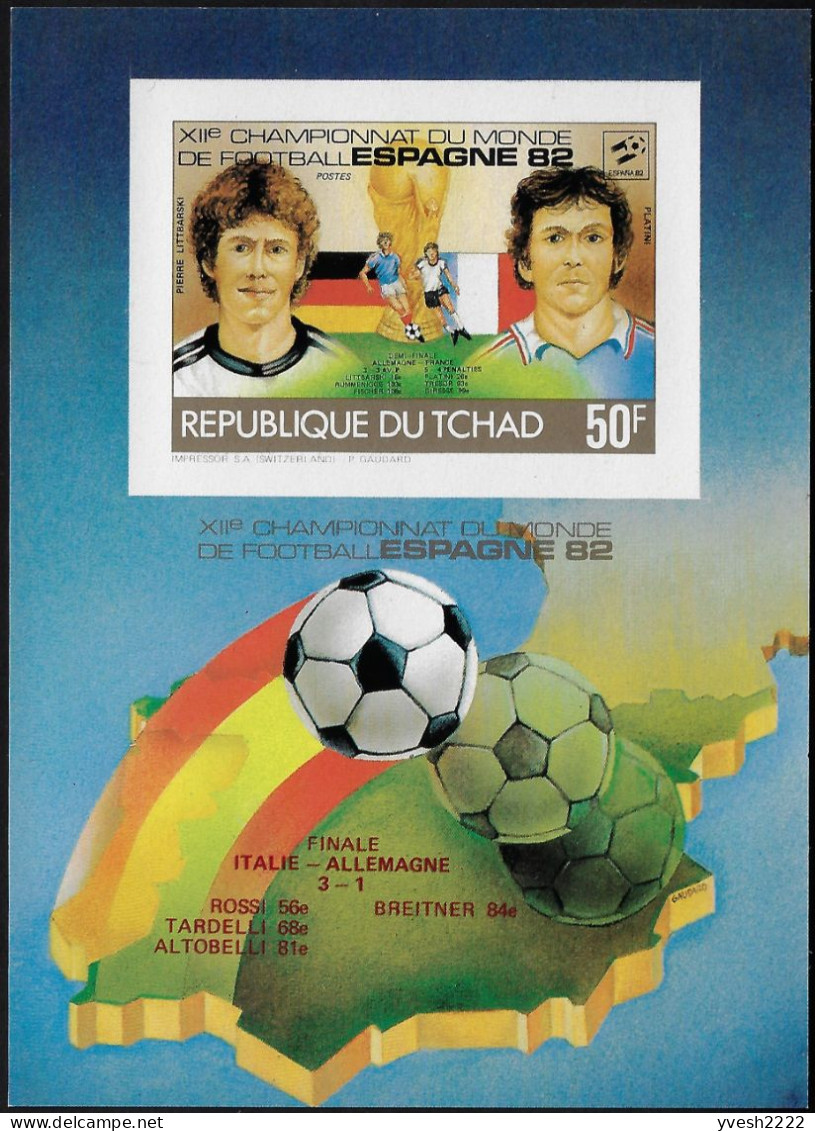 Tchad 1982 Y&T 399E à 399H, PA 246D Et 246E Sur Feuillets De Luxe. Coupe Du Monde De Football En Espagne - 1982 – Espagne