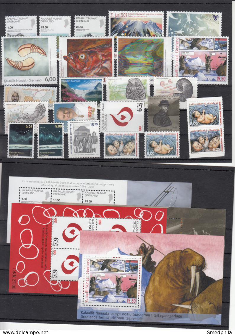 Greenland 2009 - Full Year MNH ** Excluding Self-Adhesive Stamps - Komplette Jahrgänge