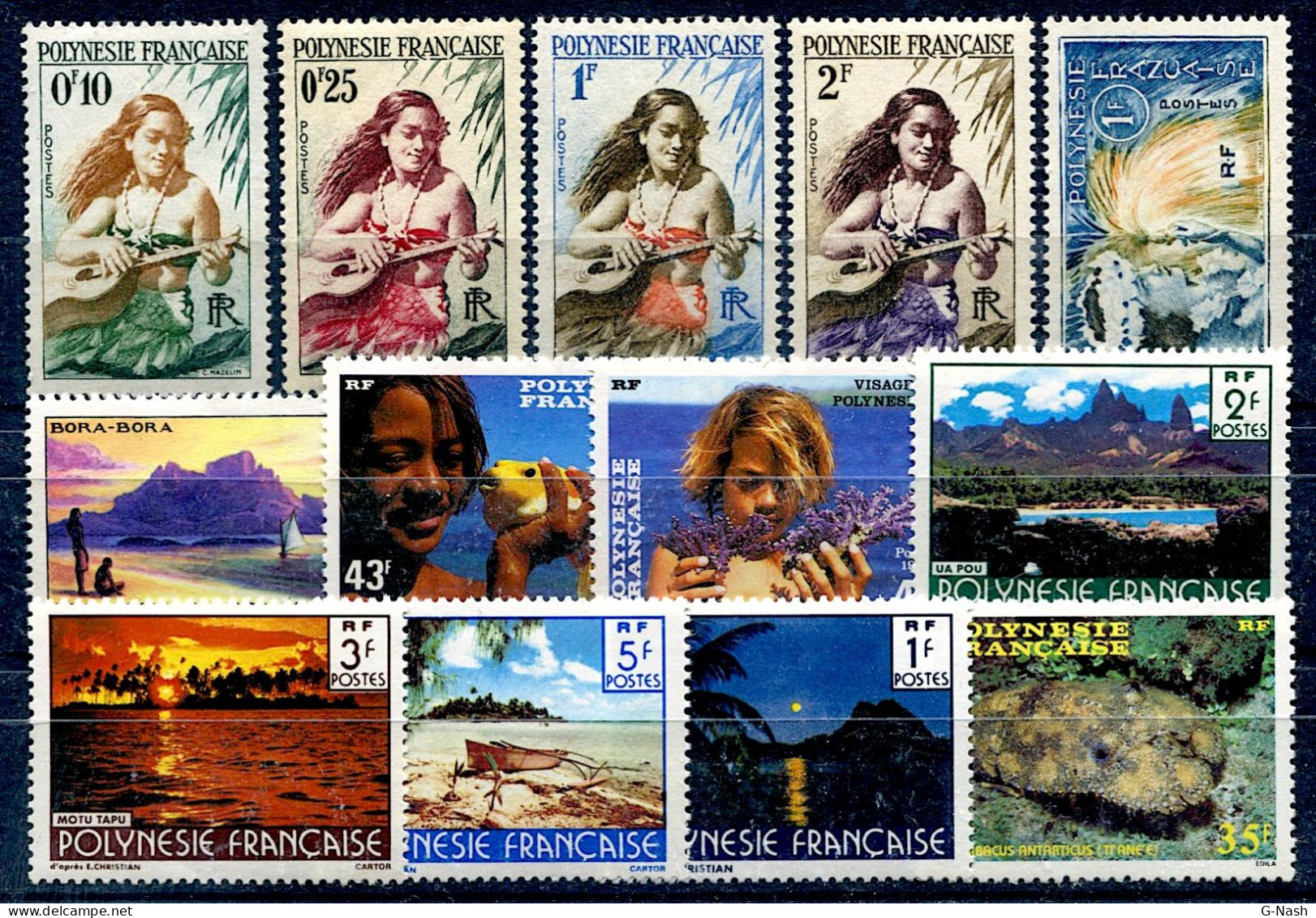 Polynésie Française - Lot De 13 Timbres Neufs** (entre N° 1 Et 26) - Verzamelingen & Reeksen